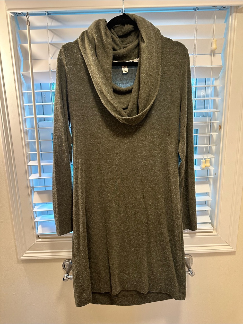 Michael Stars Olive Cowl Neck Long Sleeve Tunic Dress